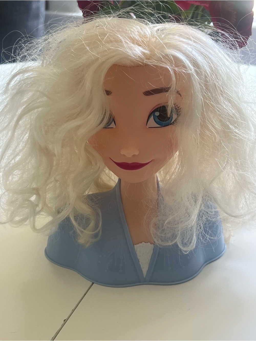 Elsa Frozen Blonde Styling Head for kids Hair and make up Practice -
